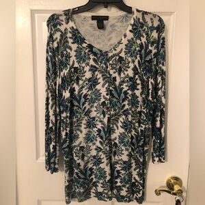 Women’s Blue and Green Button Down Sweater